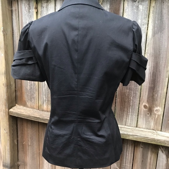 Elie Tahari Black Puffy Sleeve Jacket Size 8 - Picture 2 of 6